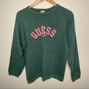 GUESS Jeans Vintage 80s/90s Embroidered Crewneck Sweatshirt Fits Medium Green